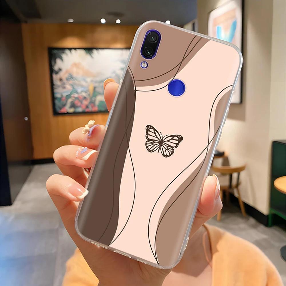 Soft Case For Xiaomi Redmi Note 7 Cover Flowers Soft TPU Silicone Phone Cases on Redmi Note7 Pro Protective Back Cover Fundas