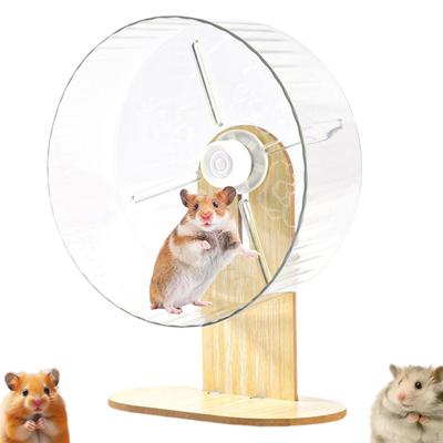 Hamster Wheel Silent with Wooden Stand,Easy Clean,Stabe,Quiet Running for Mice Hamsters Rat Dwarf