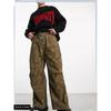 Jaded Leaf Pattern Green Casual Pants Parka