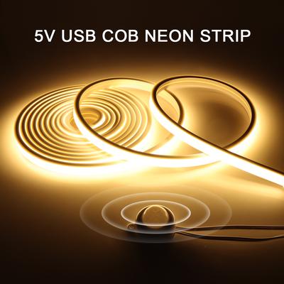 Ultraheller 5-V-COB-Neonlicht-LED-Streifen mit PIR-Bewegungsmelder-Schalter, 320 LEDs/m, für Küche, Weihnachten, Hintergrundbeleuchtung, Lampendekoration