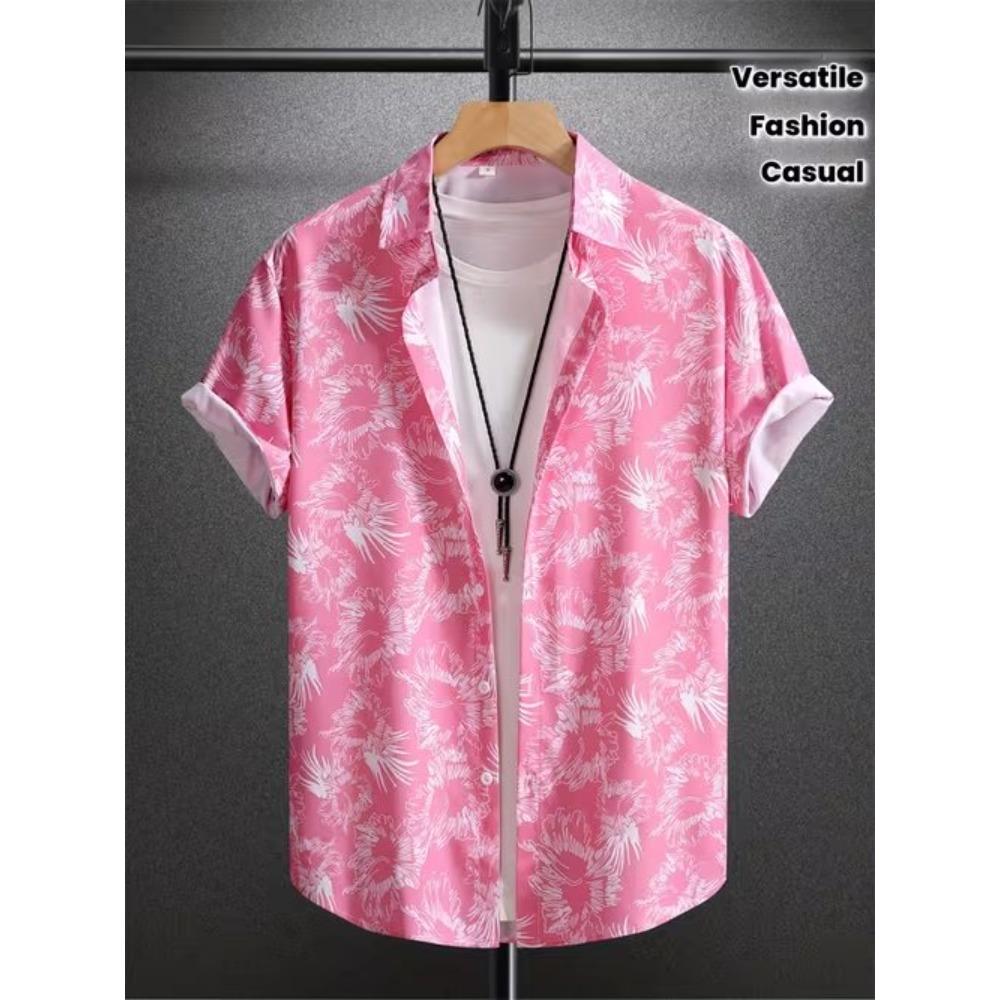 Men's Retro Fashion Pattern 3D Print Shirt Button Up Shirt Casual Shirt Summer Shirt Short Sleeve Daily Vacation Clothing
