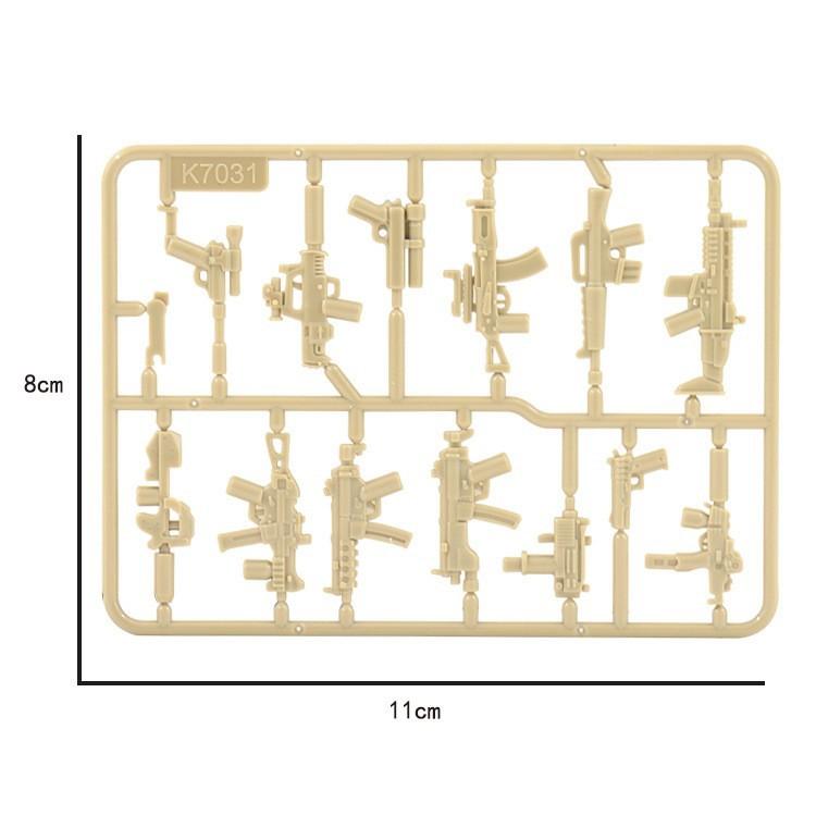 Doll Scene With Anti-Aircraft Maxine Anti-Aircraft Heavy Machine Gun Mortar Assembly Building Block