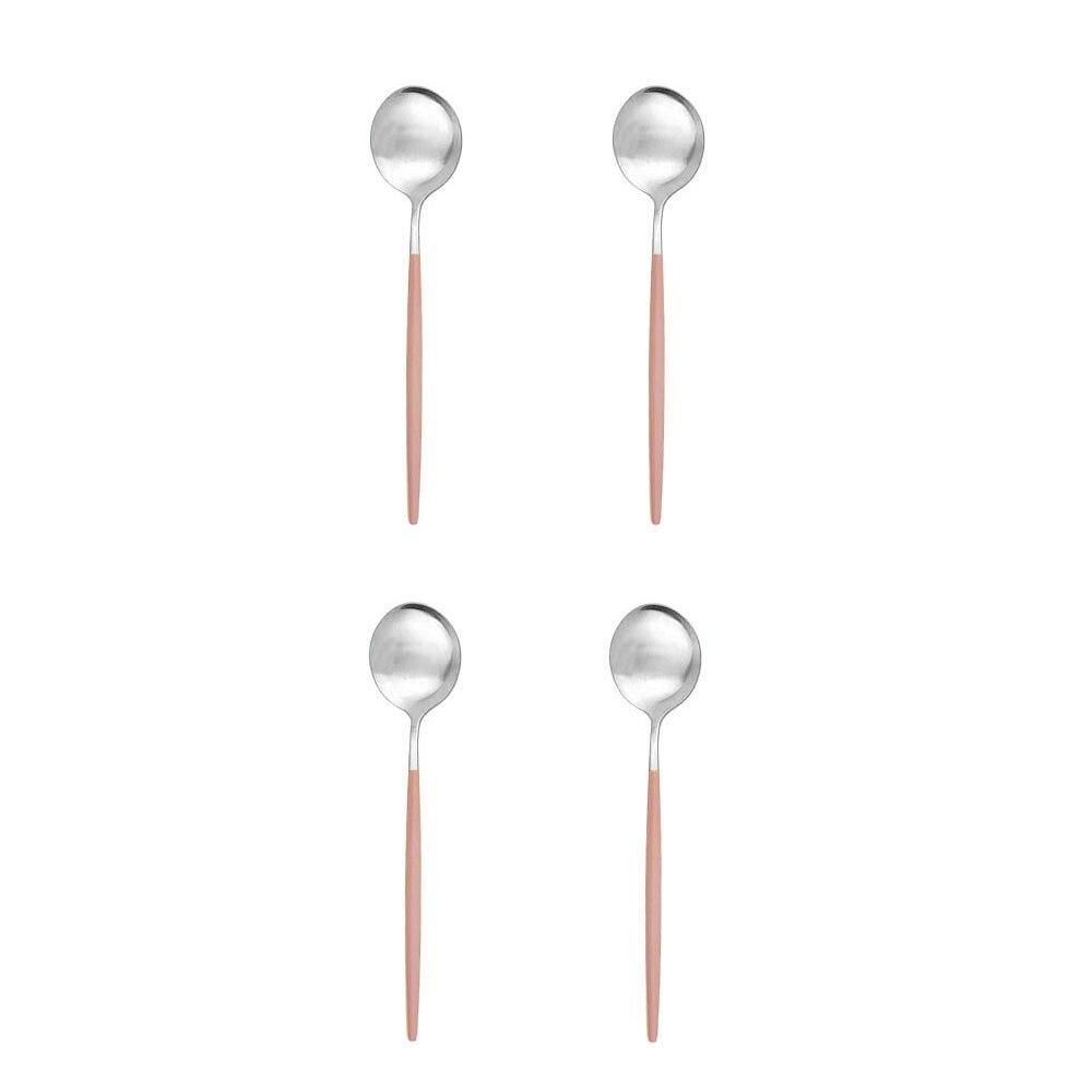 4Pcs Gold Matte Tea Spoon Cutlery Stainless Steel Coffee Spoon Silverware Small Stirring Spoon Tableware Kitchen Flatware