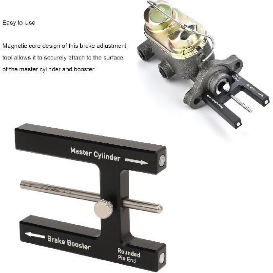 Brake Booster Adjustment Tool Aluminum Alloy Brake Master Cylinder Push Rod with Adjustable Pin