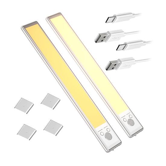 Motion Sensor Light Rechargeable Magnetic Night Light Adjustable Brightness Color Wireless LED Lighting for Closet Hallway