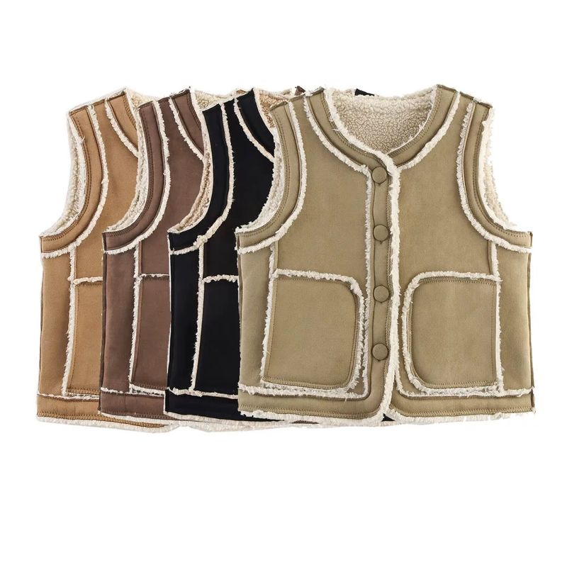 Zbzr Autumn New Women Clothes European and American Fan Car Suede Fur Fur Button Vest Vest