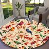1pc Office Printed Round Carpet, Bird Rug, Home Sofa Chair Mat For Christmas and Halloween Décor, Living Room Floor Mat
