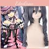 Black Butler Ciel Phantomhive Party Cosplay Women Long Gray Blue Wavy Wig With Two Stylish Ponytails