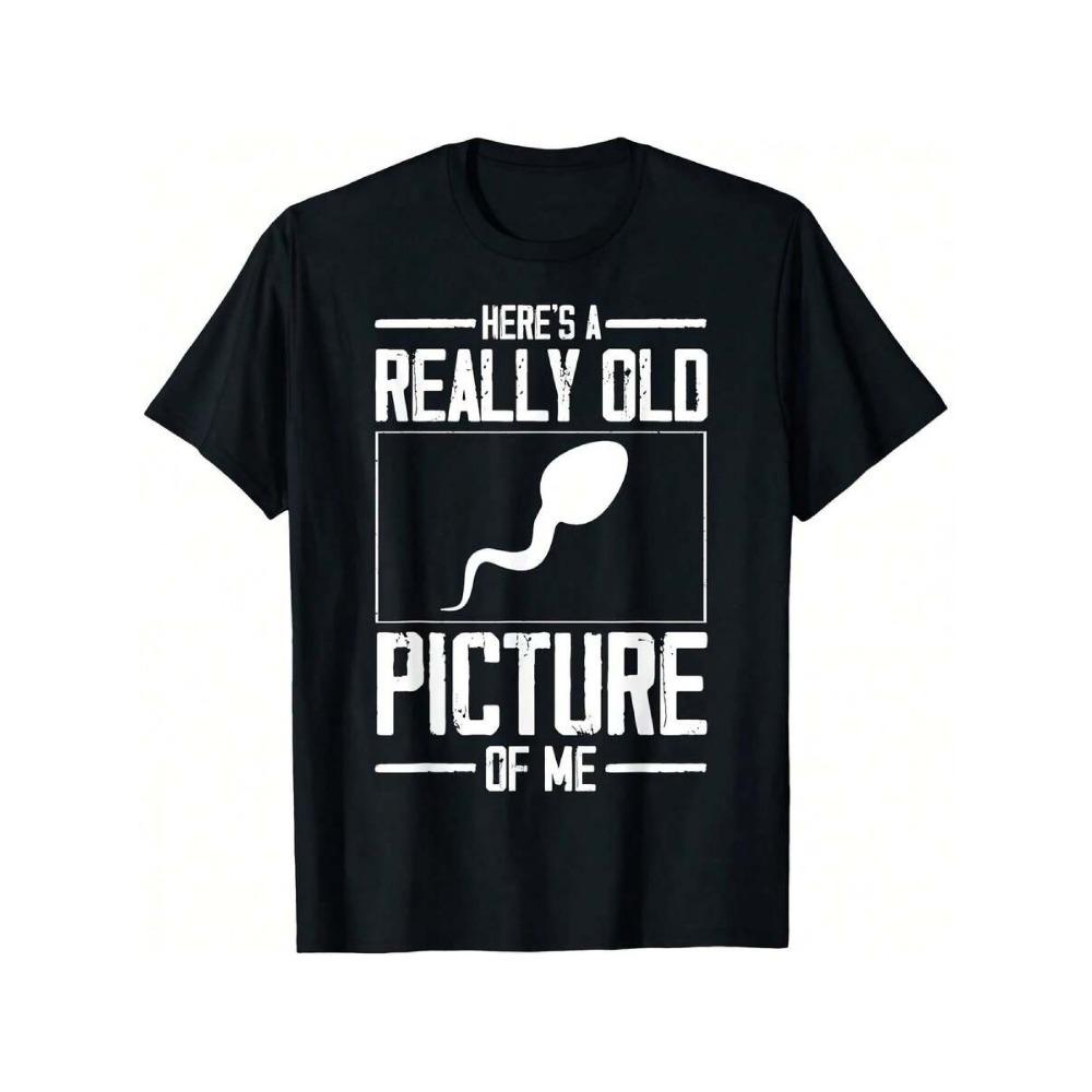 

An interesting Here s a very old photo of me patterned T-shirt a retro and humorous T-shirt S