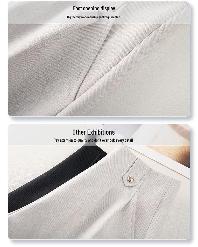 Women's White A-Line Suit Shorts: 2025 Spring Collection, Loose, Wide-Leg, Slimming Casual Four-Point Pants