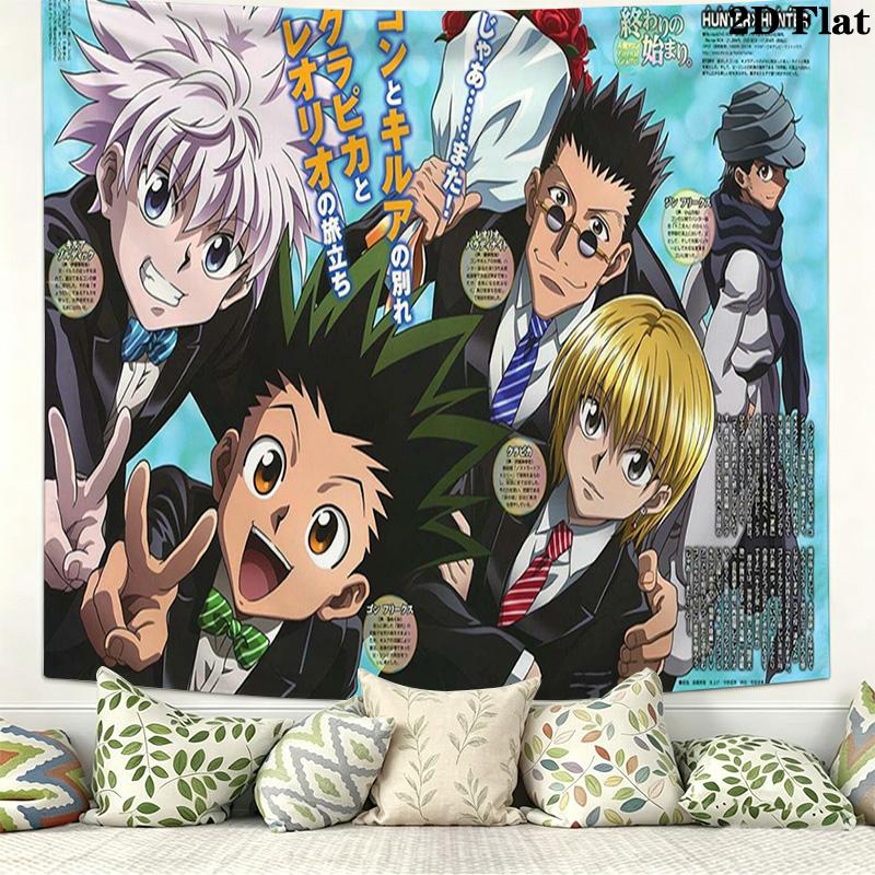 Hunter x Hunter Wall Tapestry Aesthetic Wall Hanging Printed Fabric Blanket Decorative Tapestries for Bedroom Living Room Home Decor