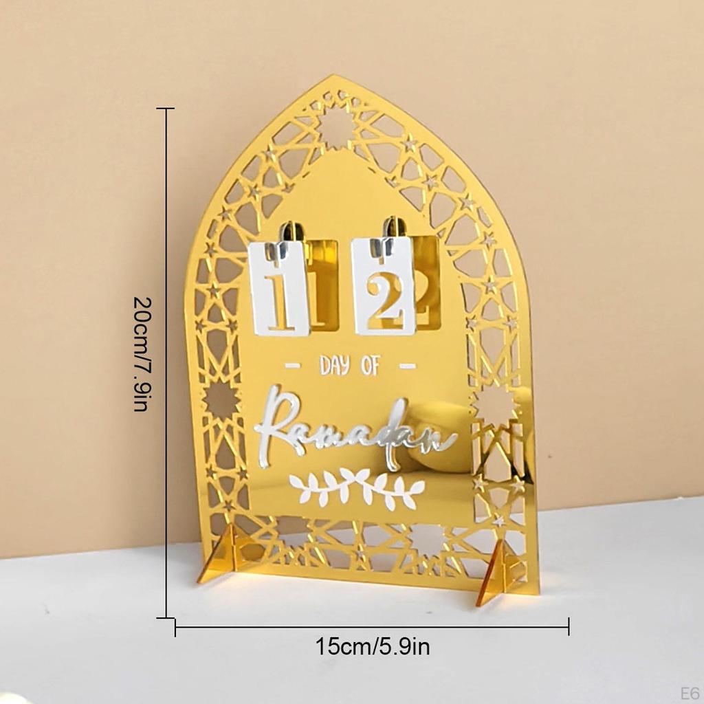 Acrylic Eid Ramadan Advent Calendar 20x15cm Traditional Arab Crafts Desktop Ornament for Family