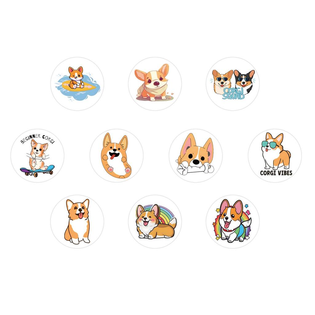 500 Cartoon Corgi Stickers for Journals & DIY Notebooks