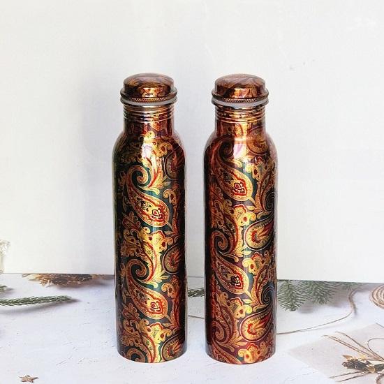 Copper Water Bottle 32oz, Handmade Copper Bottle, Unique Design, Birthday Present, Gift for Him, Gift for Her