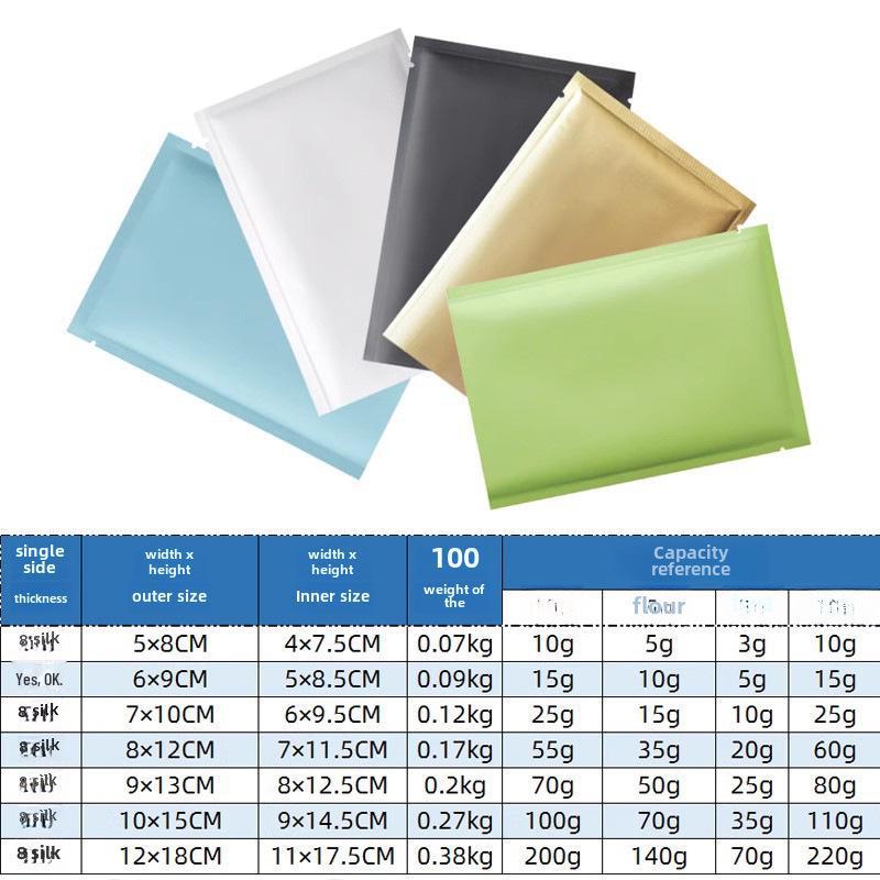 Colored Aluminum Foil Flat Seal Bags for Mask and Powder Packaging