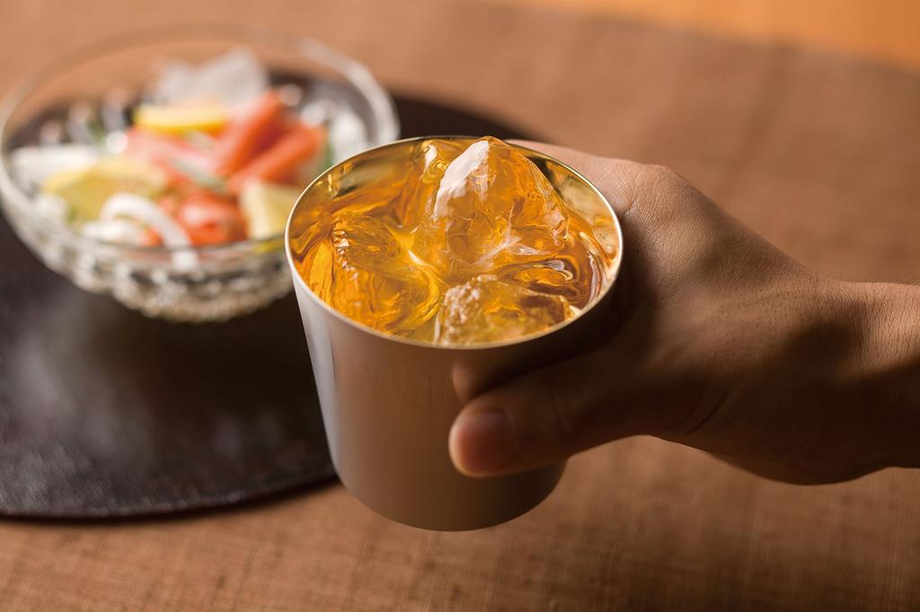 Wahei Freiz Stainless Steel Cup, 260ml, Tsubamesan Premium, Gold-Plated, Set of 2, Wooden Box, EM-9404
