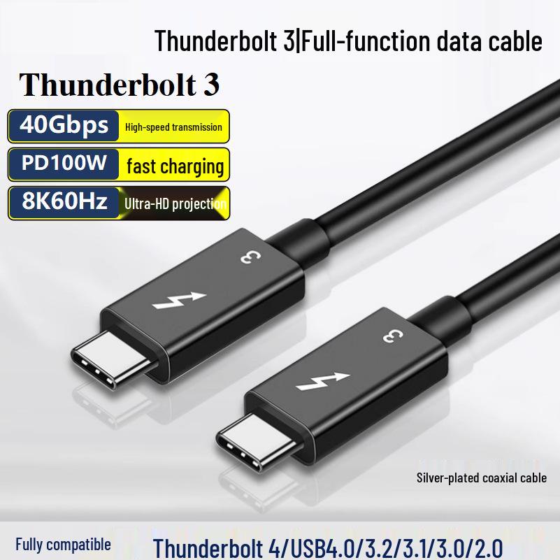 Thunderbolt 5 Coaxial Cable: 80Gbps & 240W, USB4/Thunderbolt 4/Type-C Fast Charging Compatibility