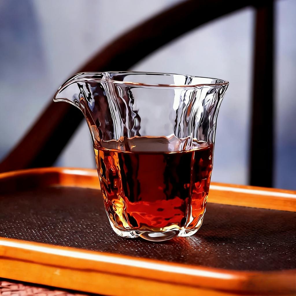 220ml Hammer Clear Hammered Glass Tea Pitcher, Heat-resistant Cha Hai Gongdao Bei, Tea Serving Pitcher for Tea Set Accessories
