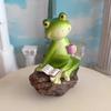 Resin Garden Frog Statue Cute Miniatures Figurine Garden Decoration Animal Sculpture  Bonsai