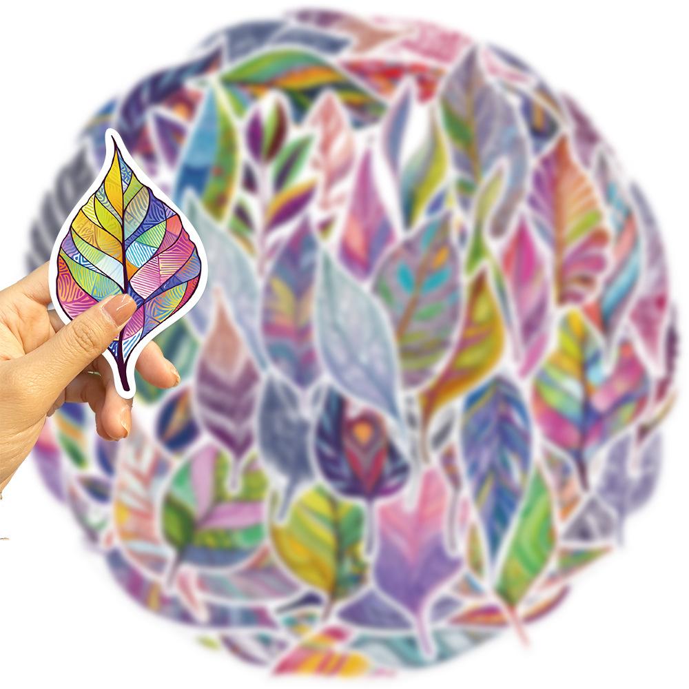 

50 Мультяшных Эмалевых Наклеек Листьев Персонализированные Декоративные Наклейки для Гитары, Ноутбука, Чемодана, Сделай Сам, Водонепроницаемые