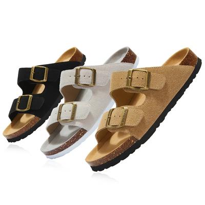 Flat Slippers For Women  New Luxury Men Indoor Bottom Non Slip Cork Slippers Women's Beach Outdoor Home Flip Flops Sandals