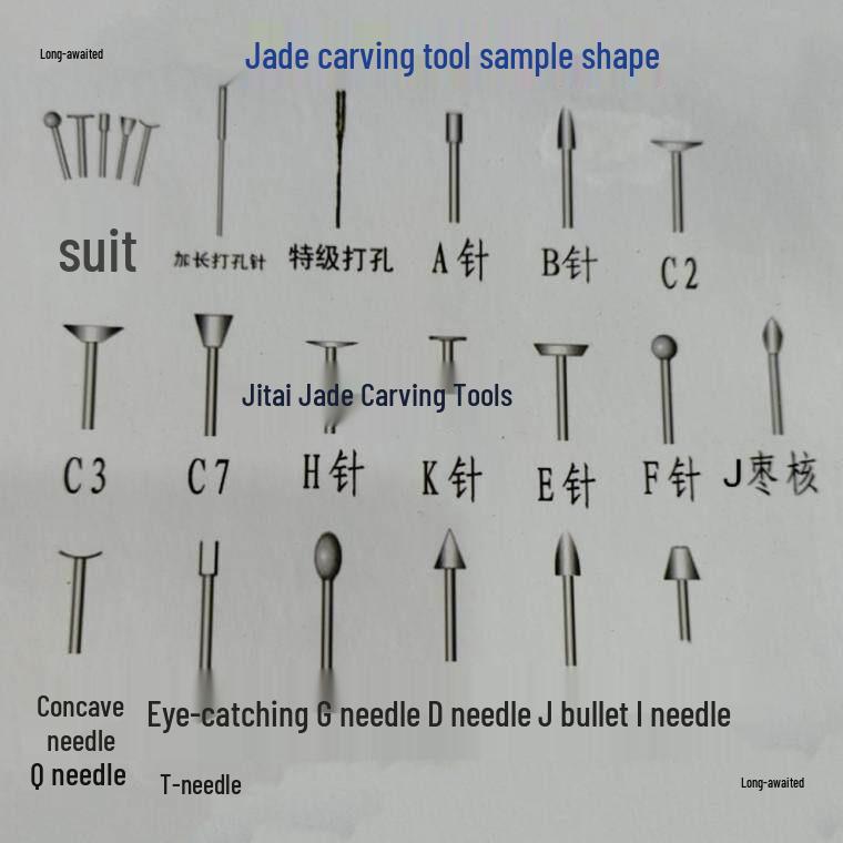 Diamond Jade Carving Tool Set: Polishing & Grinding Needles for Stone