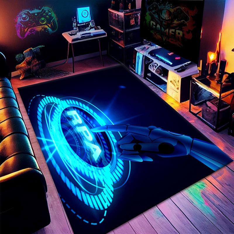 Neuer 3D Visueller Teppich Cooles Spiel Arcade Dekoration Matte Große Fläche Wohnzimmer Rutschfest und Pflegeleichter Teppich Maschinenwäsche