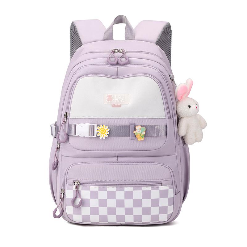 Middle School Student Bookbag Primary Secondary School Reduced Burden Spine Protect Backpack Simple Large Capacity Backpack Leisure Travel Campus Bag