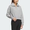 Adidas Originals Skate Short Sweatshirt With Half-Zip And Collar Women Tops Medium-Hemp-Grey IZ1514