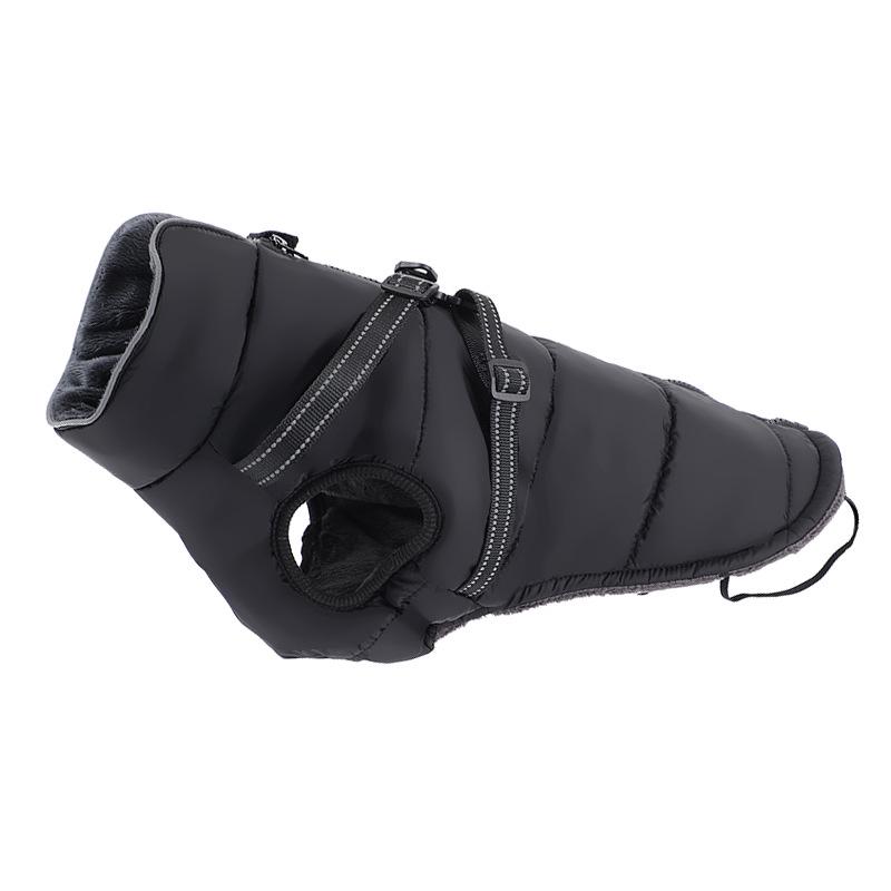 Warm Reflective Dog Coat with Harness - Thickened Cotton for Autumn/Winter