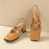 Women's high-heeled sandals spring and summer new simple and comfortable thick heel large size light mouth bag head sandals