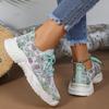 Mode Mode Bedruckt Atmungsaktiv Leicht Laufschuh Stoff Damen Sneaker Sportlich Lässig Slipper Stilvoll Bequem Sommer Weiß