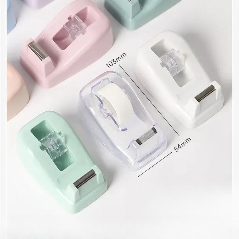 1 Pz Taglierina per Nastro Colore Morandi Dispenser in Plastica Portaoggetti da Tavolo per Ufficio Forniture per Ufficio Kawaii Otto Colori Disponibili