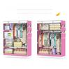 Simple Non-Woven Dustproof Folding Wardrobe with Steel Frame and Hanger