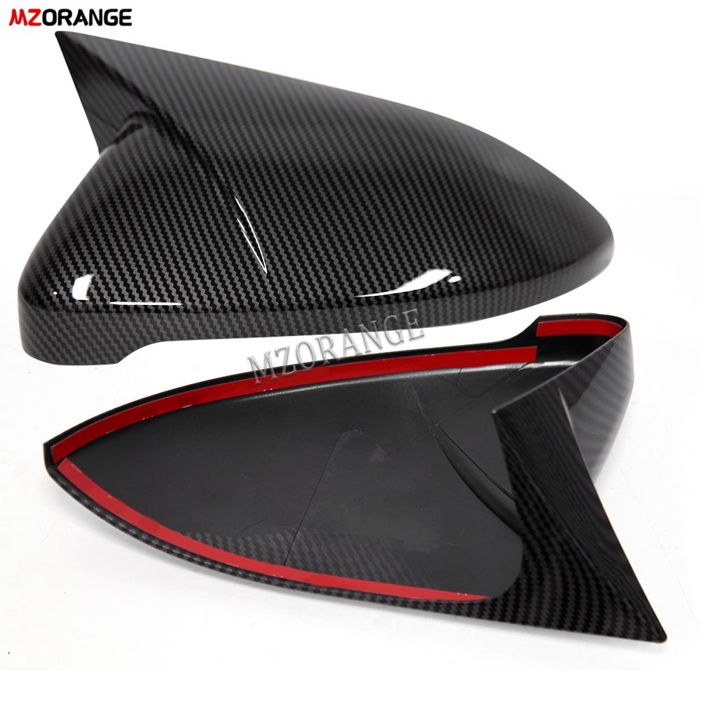 Side Wing Mirror Cover For VW Golf MK7 MK7.5 R GTI GTD 2014 2015- Rearview Mirror Caps Casing OX Horn Style Car