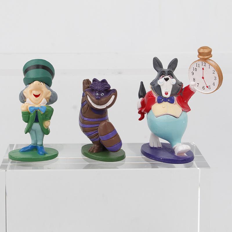 Set da 6 Pezzi Personaggi Cartoni Animati Anime Le Avventure di Alice nel Paese delle Meraviglie Action Figure PVC Giocattoli Modello da Collezione Bambola Decorazione Torta Regali
