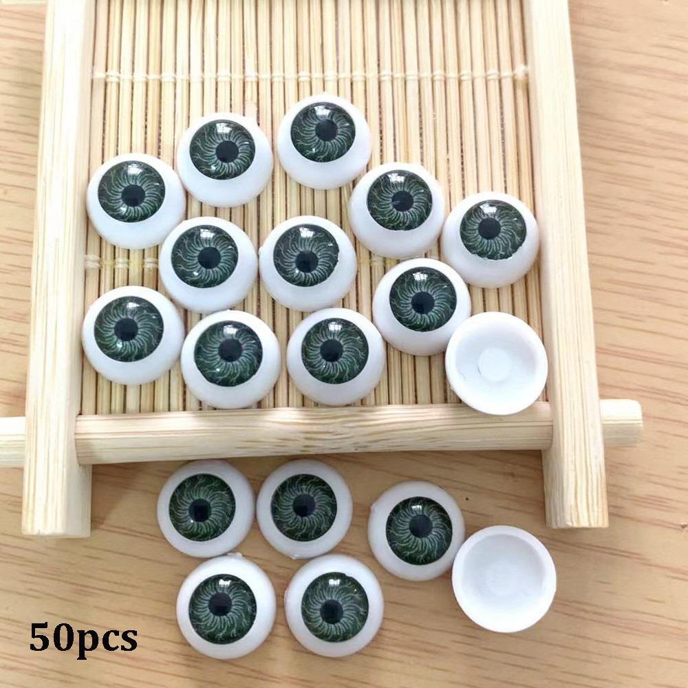 50pcs 12mm Doll Round Eyes Plastic Simulation Ceramic Eye Accessories Puppet Making Dinosaur Eyes