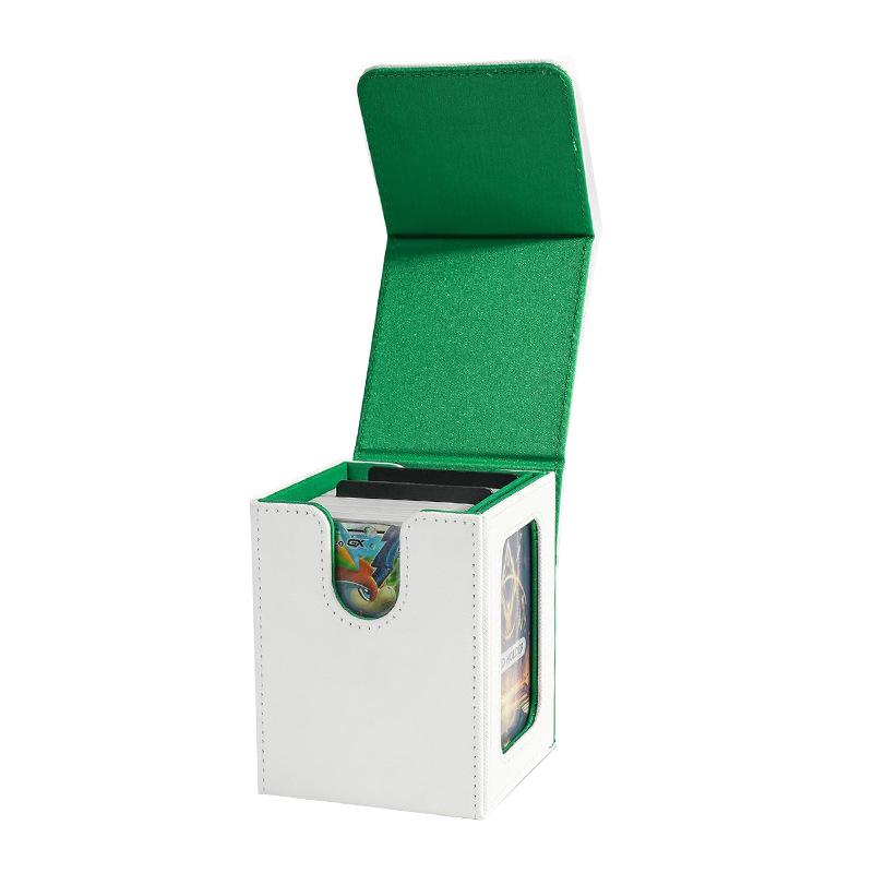 Patent Design PU Leather Game Card Box with Window, 100+ Capacity for Magic: The Gathering