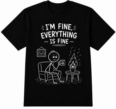 I’m Fine Everything Is Fine Funny Sarcastic Stress Humor T Shirt