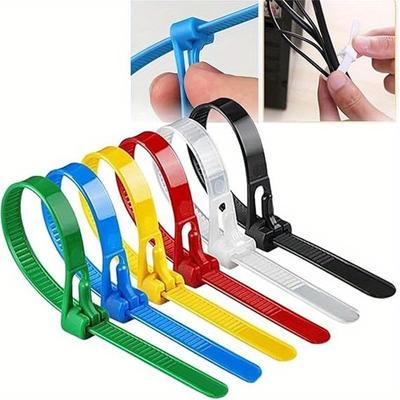 Lot de 100 serre-câbles autobloquants en nylon de haute qualité, réutilisables, réglables