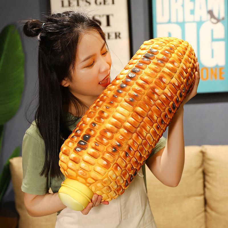 Simulation grilled corn throw pillow plush toy Douyin same spoof large corn on the cob plant doll roommate gift