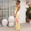 Women's Strapless Floral Print Long Dress - Spring/Summer Fashion, Resort Casual Style