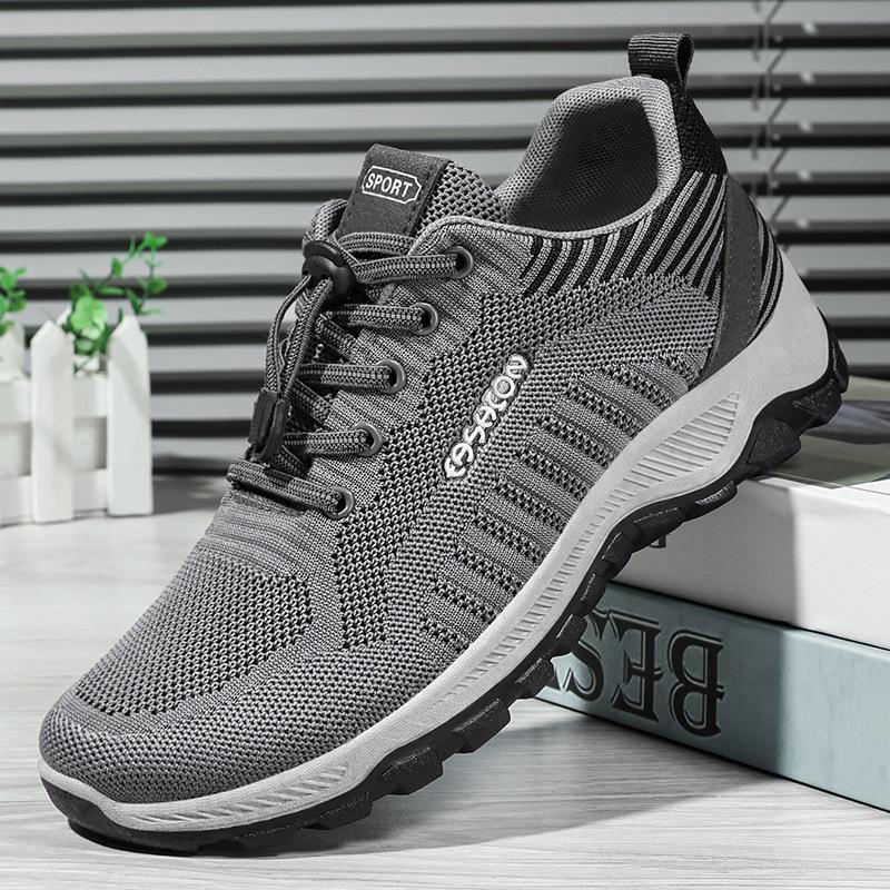 Shoes Men's Walking Shoes Versatile Single Shoes Flying Woven Sneakers Breathable Mesh Shoes Non-smelly Feet Men's Shoes Couple Running Shoes