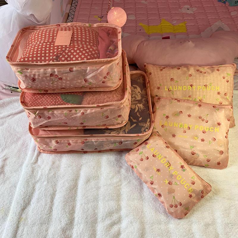 6-Piece Large Size Travel Organizer Portable Suitcase Organizer Clothes Shoes Makeup Bag Luggage Organizer Travel Storage Bag