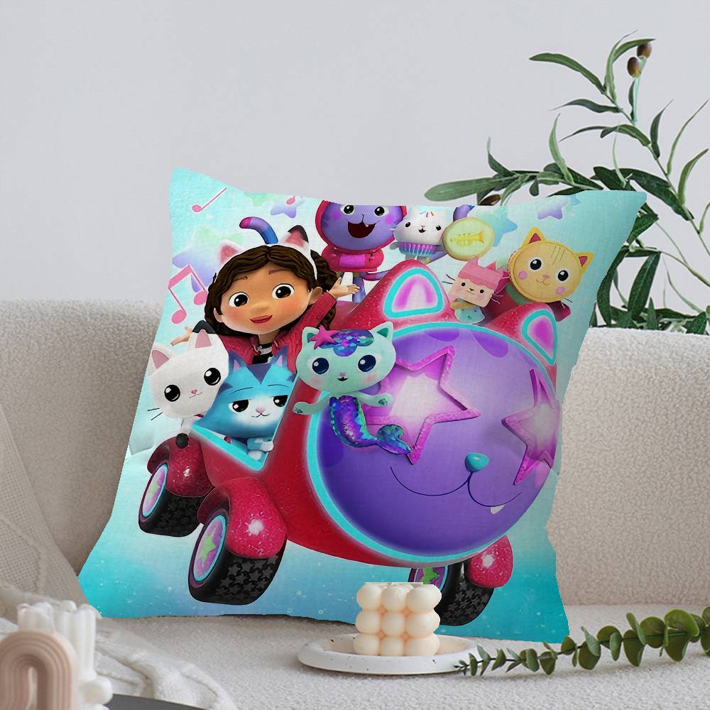 Funny Gabbys Dollhouse Cushion Cover Car Throw Pillow Case For Sofa Car Christmas Gift 40x40cm 45x45cm
