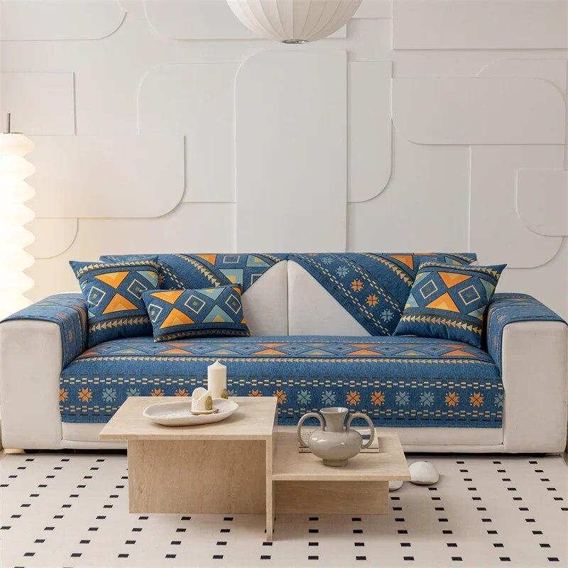 Bohemia Sofa Mat Covers for Living Room Chenille Non-slip Universal Sofa Cushion Slipcovers Pet Kids Couch Protector Home Decor