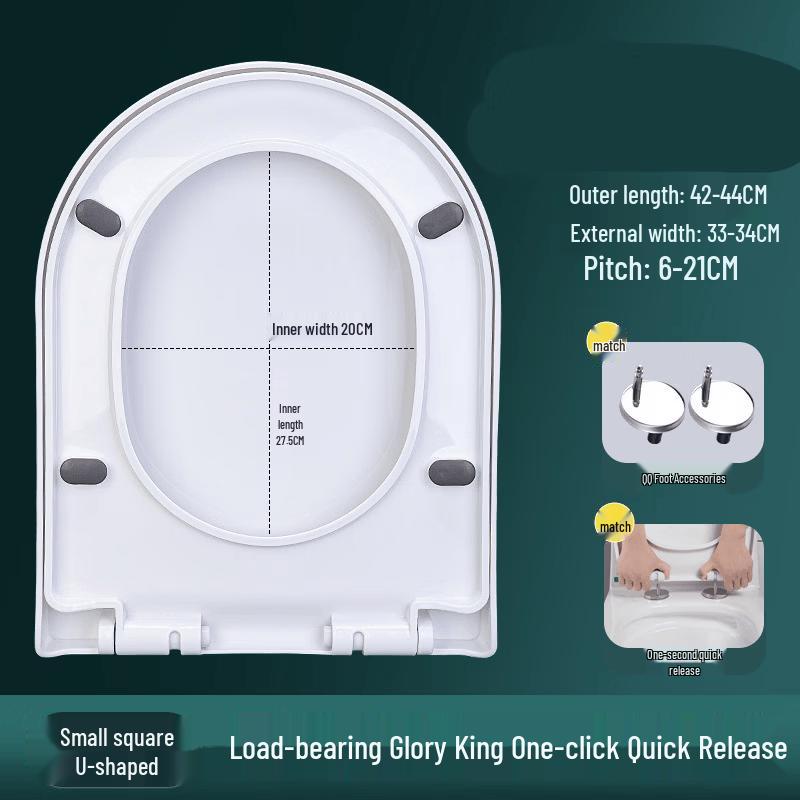 

YouShu Small Square U-shaped Quick Install Toilet Seat Lid