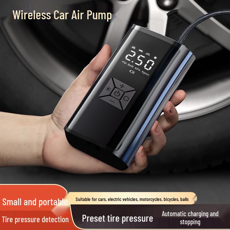 Wireless High-Power Digital Car Tire Inflator with Display