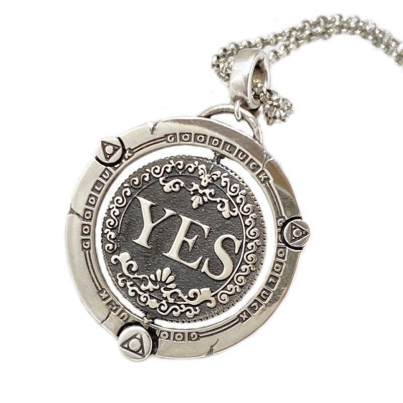

Rotating Decision Coin Necklace Vintage Copper Jewelry Adjustable Clavicle Chain Accessory For Men And Women 1