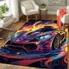 1pc Flame Racing Print, Design Indoor Area Rug, Soft, Anti-Slip, and Durable Gaming Room Decor for Bedroom, Living Room, and Exercise Rugs,